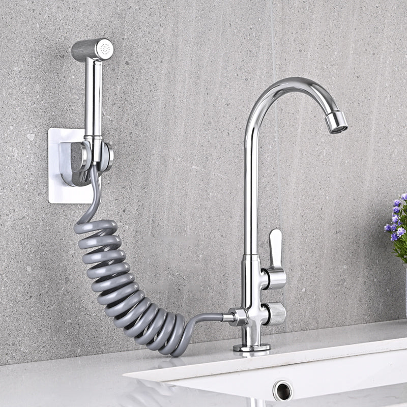 Avtoit | Single Cold Water Valve Uniform Color High Arc Deck Mounted Bathtub Faucet