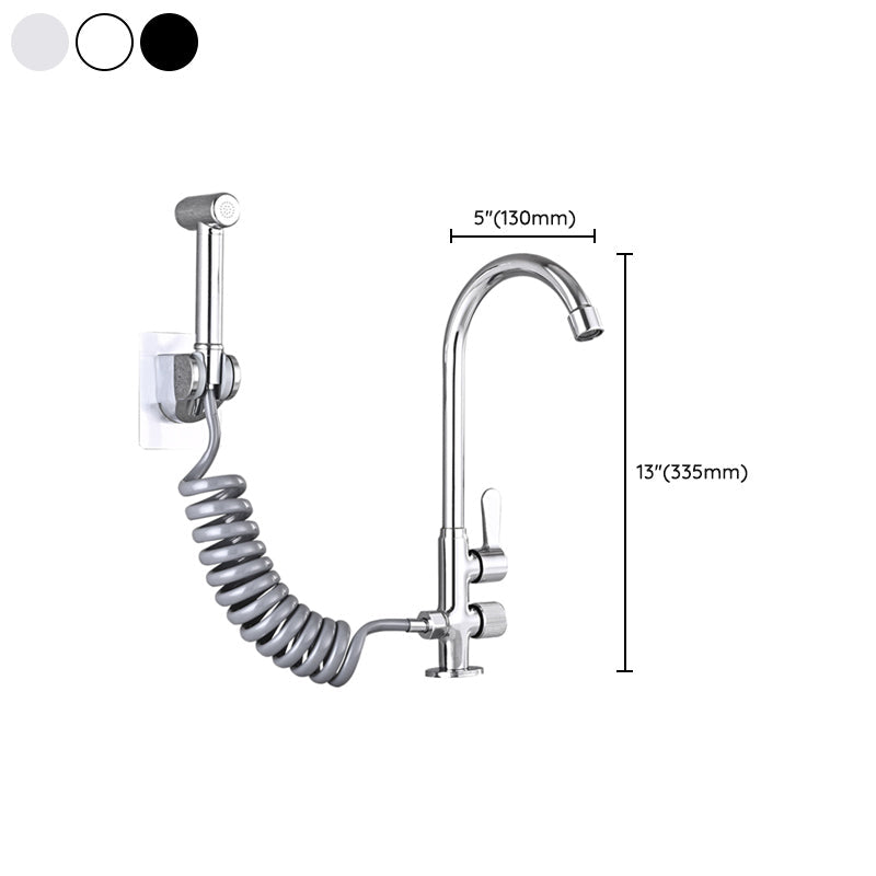 Avtoit | Single Cold Water Valve Uniform Color High Arc Deck Mounted Bathtub Faucet
