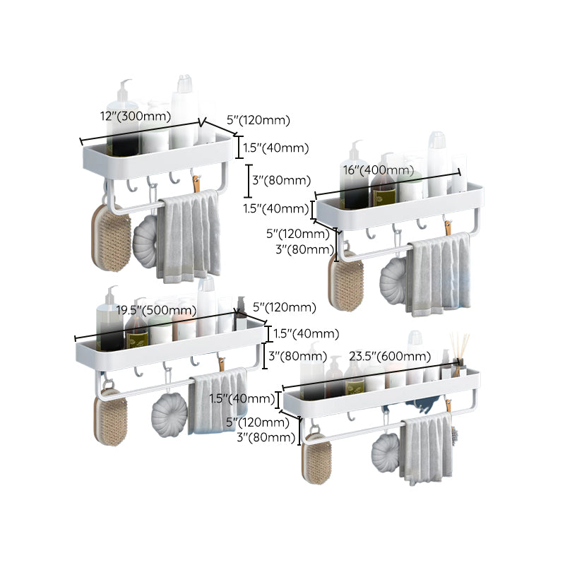 Avtoit | White 2-piece Bathroom Hardware Modern Bathroom Accessories Set, Bathroom Shelf