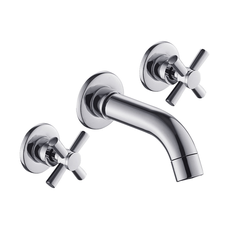 Avtoit | Modern bathroom faucet wall-mounted cross handles low arc faucet