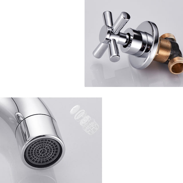 Avtoit | Modern bathroom faucet wall-mounted cross handles low arc faucet