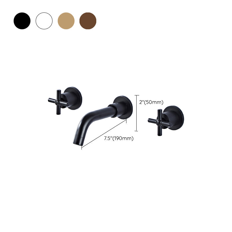 Avtoit | Modern bathroom faucet wall-mounted cross handles low arc faucet