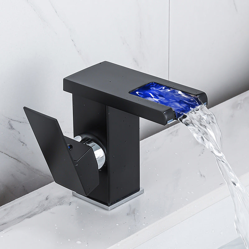 Avtoit | Waterfall basin mixer tap square lever handle with LED three-color light