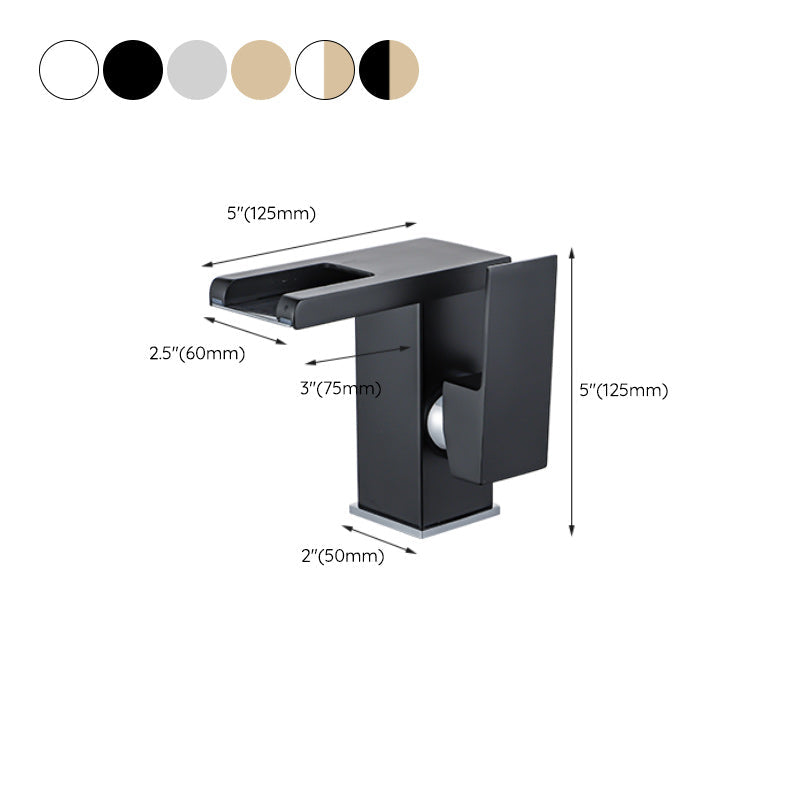 Avtoit | Waterfall basin mixer tap square lever handle with LED three-color light