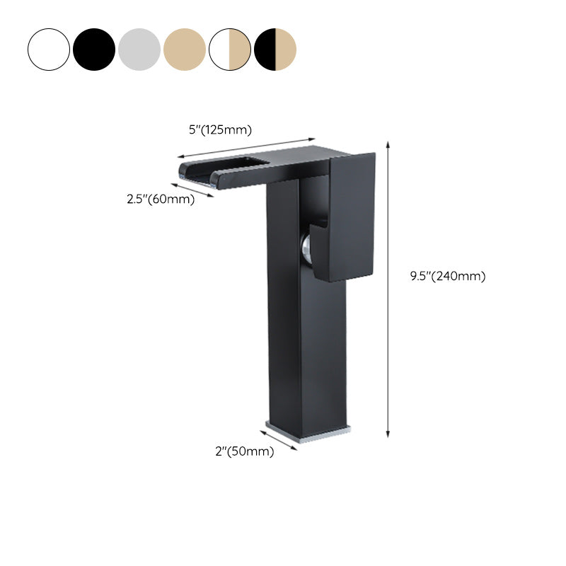 Avtoit | Waterfall basin mixer tap square lever handle with LED three-color light