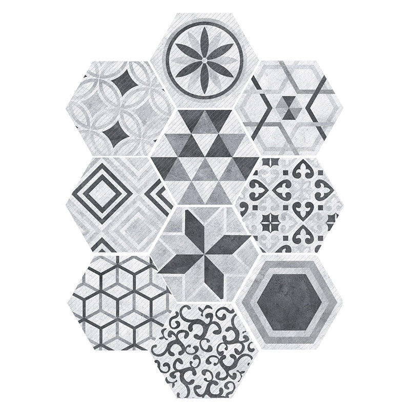 Avtoit | Plastic Mosaic Tile Wallpaper Hexagonal for Stick-On and Removable Back Wall Tile
