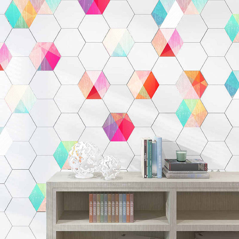 Avtoit | Plastic Mosaic Tile Wallpaper Hexagonal for Stick-On and Removable Back Wall Tile