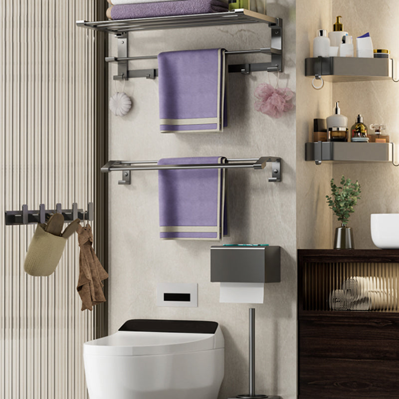 Avtoit | Modern Gray Bathroom Accessories Set Bathroom Shelf Towel Bar Bathroom Accessories Set