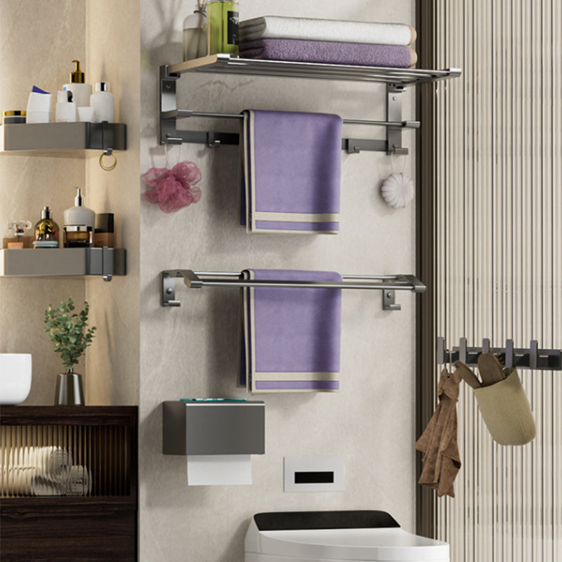 Avtoit | Modern Gray Bathroom Accessory Set Bathroom Shelf Towel Bar Bathroom Accessory Set