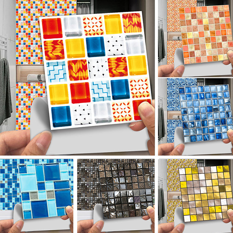 Avtoit | Square Peel and Stick Tile Grid Mosaic Tiles Interior Wallpaper