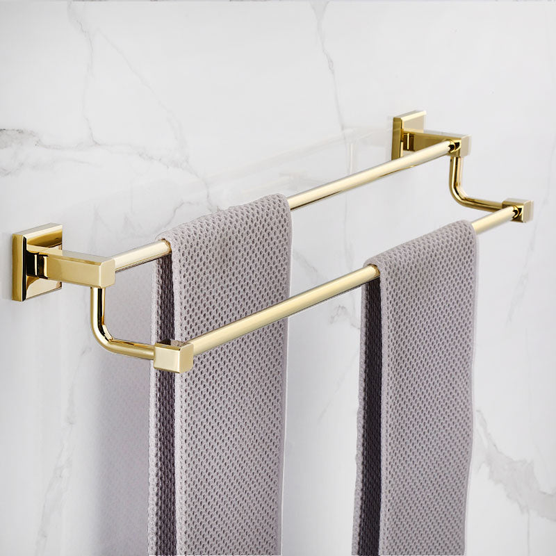 Avtoit | Gold Modern Bathroom Set, Polished Gold, 4 Pieces, Towel Holder, Paper Holder
