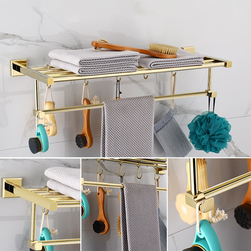 Avtoit | Gold Modern Bathroom Set, Polished Gold, 4 Pieces, Towel Holder, Paper Holder