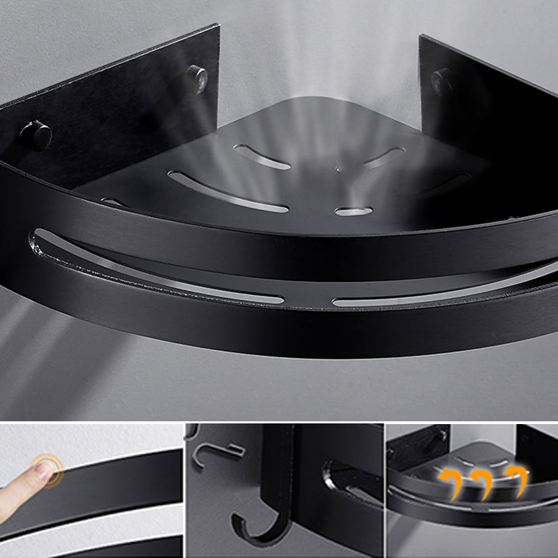 Avtoit | Matt Black Modern Bathroom Accessory Set, Set of 3, Bathroom Shelf