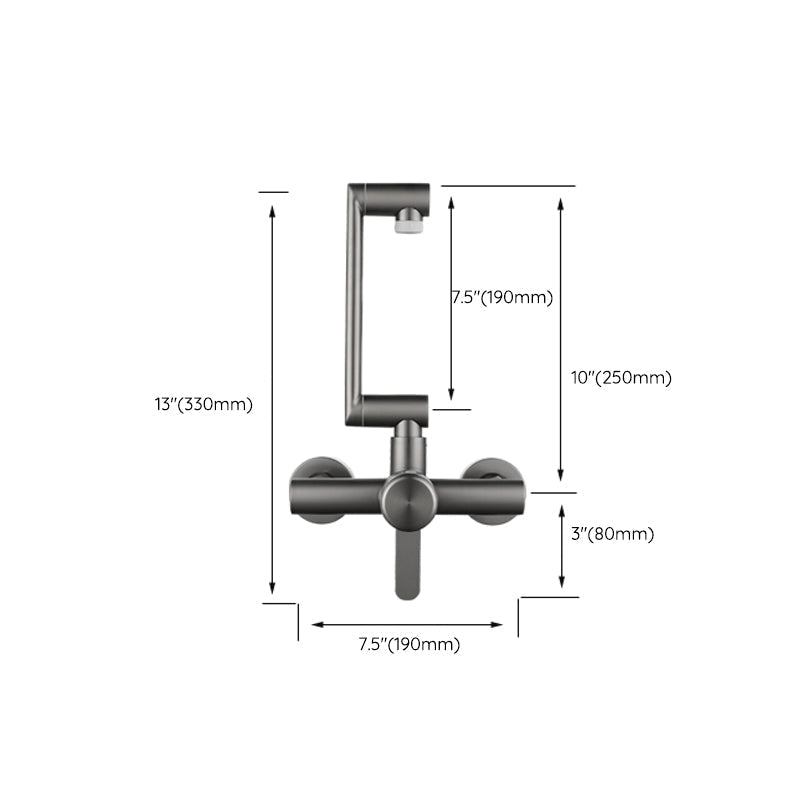 Avtoit | Modern Wall-Mount Kitchen Faucet Single Handle Faucet in Chrome