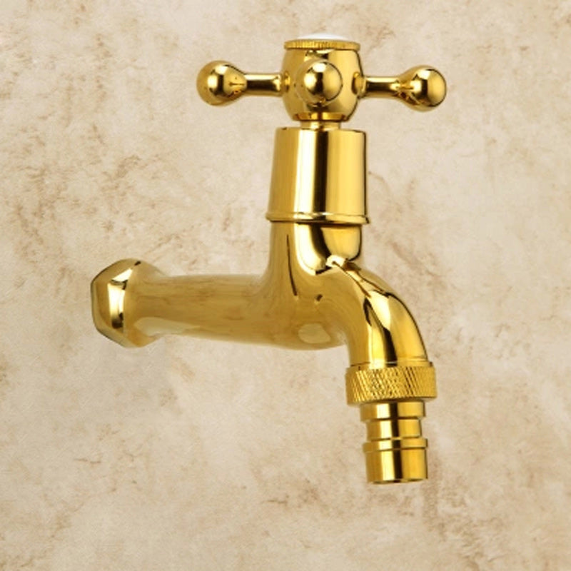 Avtoit | Glam Wall-mounted Bathroom Faucet Cross Handle Low Arc Round Basin Faucet