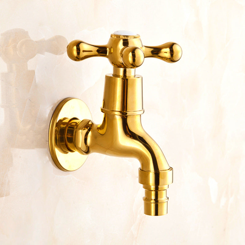 Avtoit | Glam Wall-mounted Bathroom Faucet Cross Handle Low Arc Round Basin Faucet