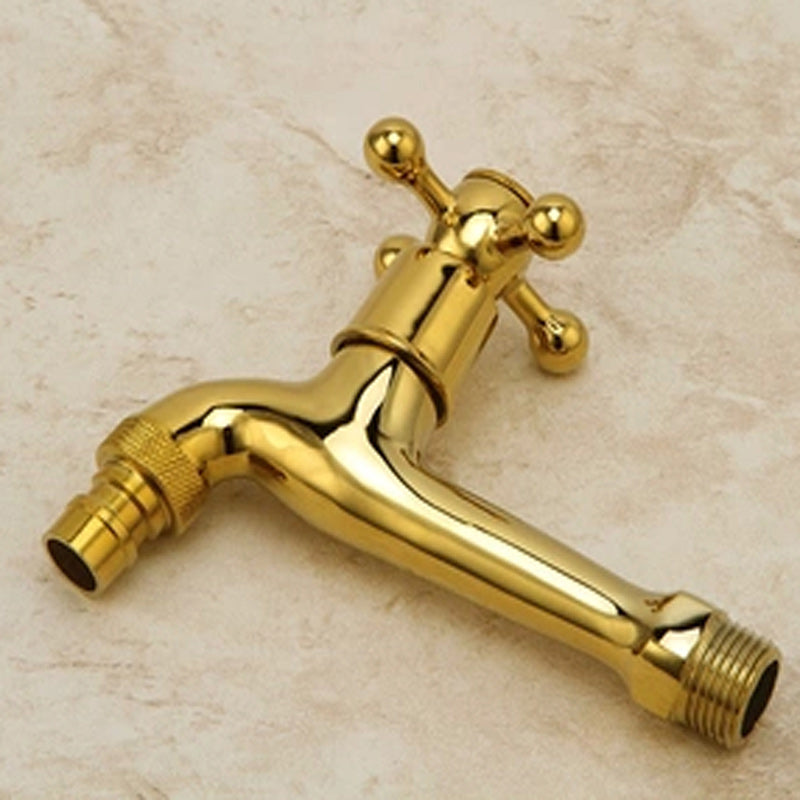 Avtoit | Glam Wall-mounted Bathroom Faucet Cross Handle Low Arc Round Basin Faucet
