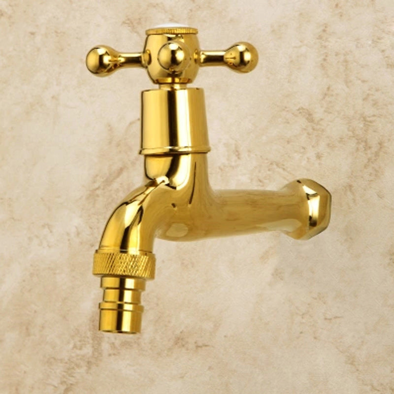Avtoit | Glam Wall-mounted Bathroom Faucet Cross Handle Low Arc Round Basin Faucet