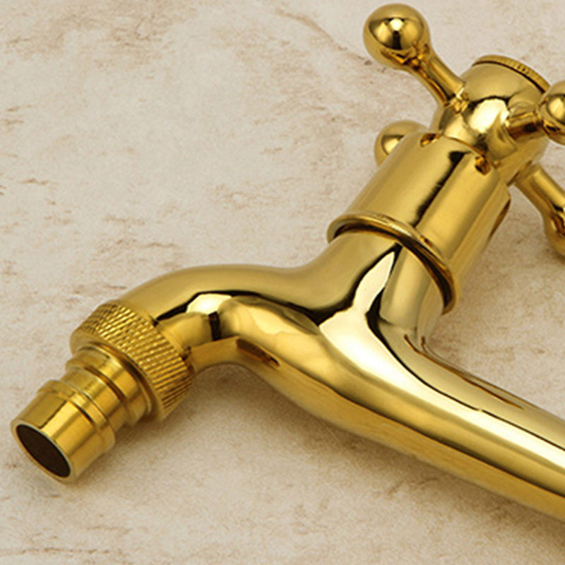 Avtoit | Glam Wall-mounted Bathroom Faucet Cross Handle Low Arc Round Basin Faucet