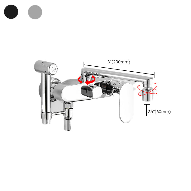 Avtoit | Metal Bathtub Faucet Trim Contemporary Lever Handle Bathtub Faucet Trim