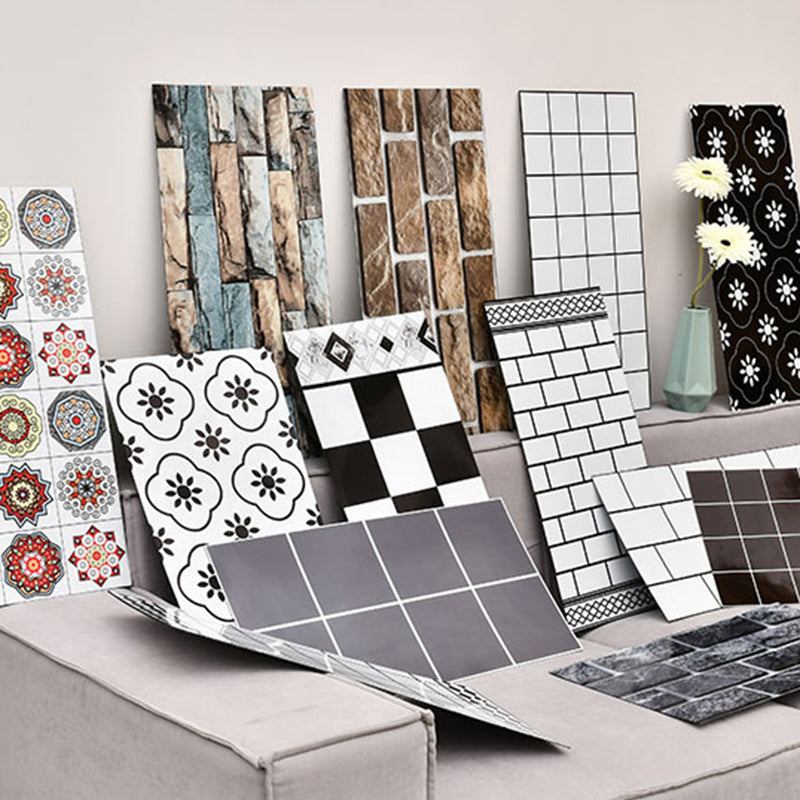 Avtoit | PVC Rectangular 12" X 23" 5-Pack Peel & Stick Mosaic Tile Kitchen and Bathroom Backsplash