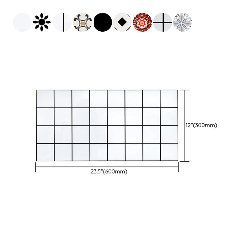 Avtoit | PVC Rectangular 12" X 23" 5-Pack Peel & Stick Mosaic Tile Kitchen and Bathroom Backsplash