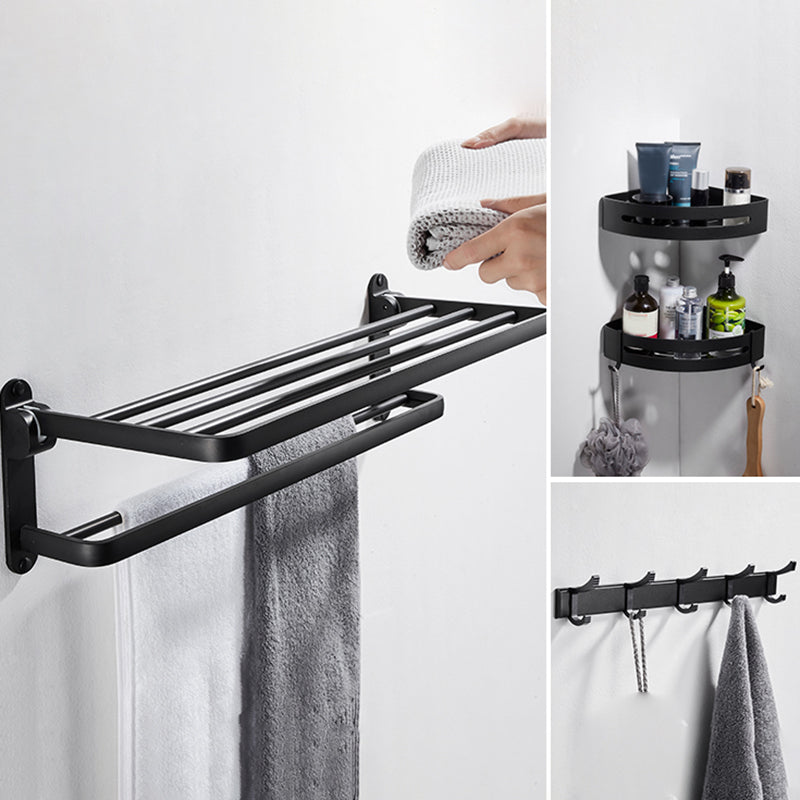Avtoit | Modern Bathroom Hardware Set Matte Black Metal Bathroom Accessories Set Rustproof