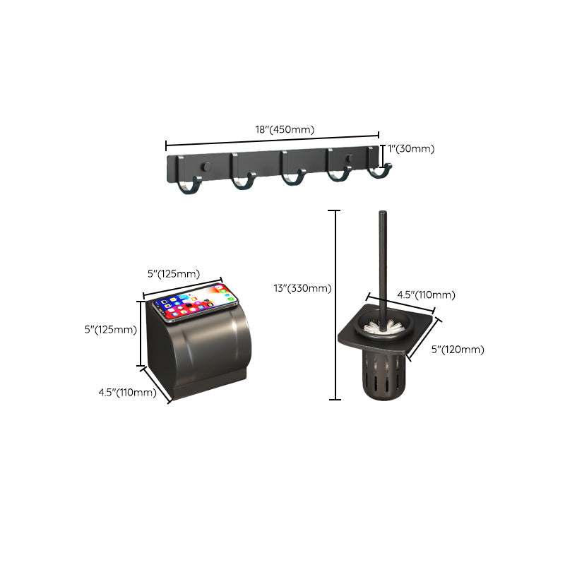 Avtoit | Modern Bathroom Hardware Set Matte Black Metal Bathroom Accessory Kit