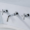 Avtoit | Modern Cross Handle Faucet Monochrome Wall Mounted Bathroom Faucet