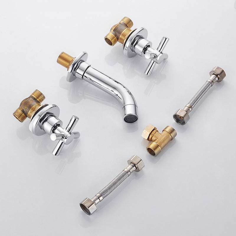 Avtoit | Modern Cross Handle Faucet Monochrome Wall Mounted Bathroom Faucet