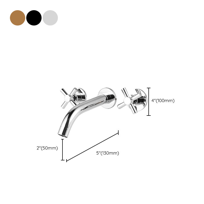 Avtoit | Modern Cross Handle Faucet Monochrome Wall Mounted Bathroom Faucet