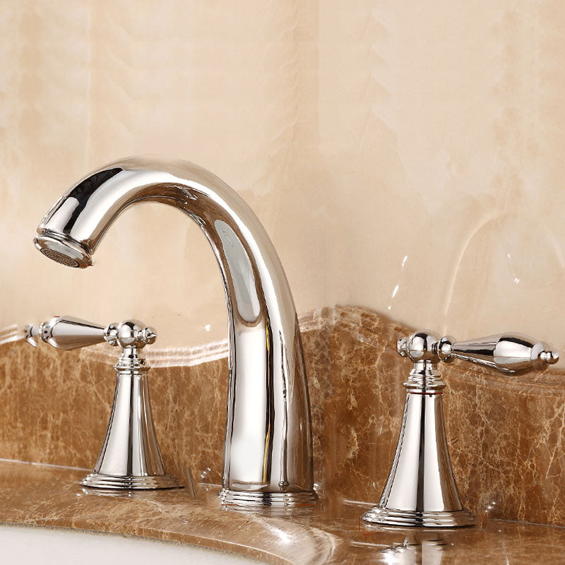 Avtoit | Traditional Roman Bathtub Faucet Set Copper Fixed Deck Mount with Handles