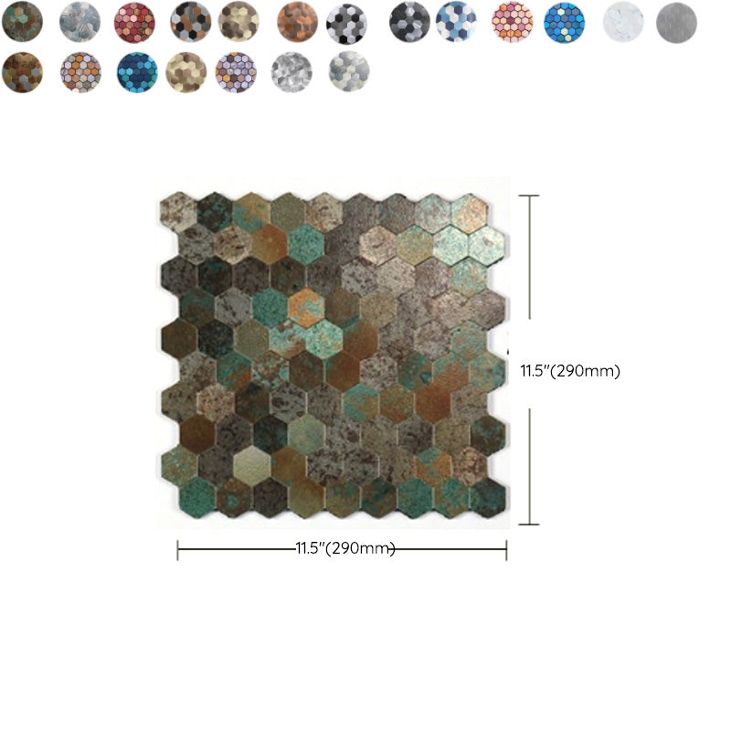 Avtoit | Modern Tile-Peel & Stick Metal Mosaic Tile Hexagon Peel & Stick Subway Tile