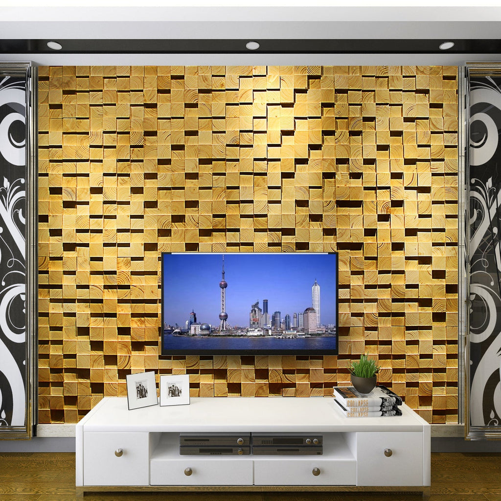 Avtoit | Wood Mosaic Cladding Shiplap Glue Contemporary Interior Wall Cladding