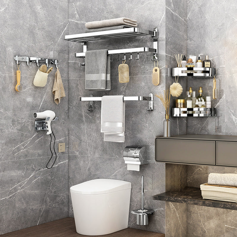 Avtoit | Modern Bathroom Accessory Set Silver Metal Bathroom Accessory