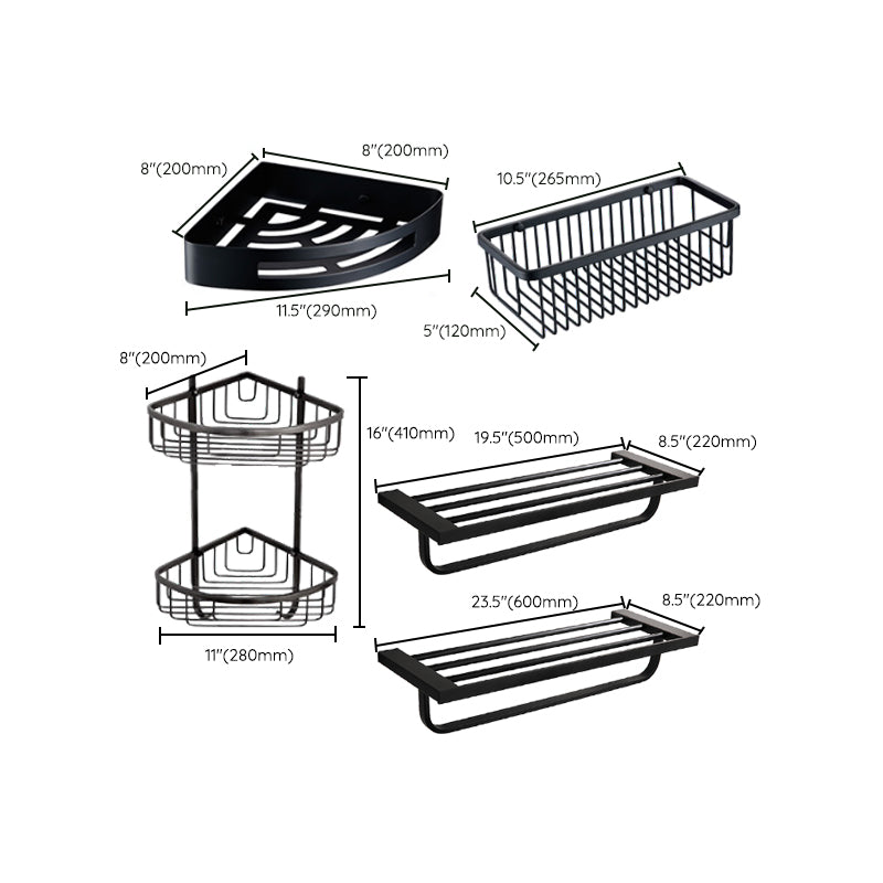 Avtoit | Traditional Bathroom Accessories Hardware Set in Black Metal