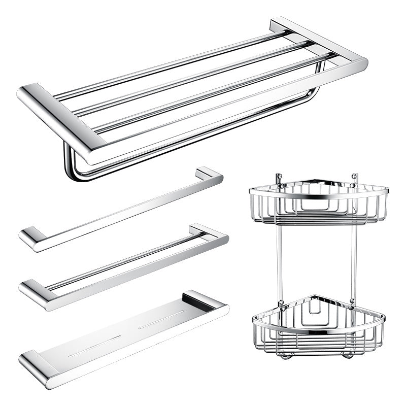 Avtoit | Contemporary Bathroom Accessories Hardware Set in Silver with Soap Dish