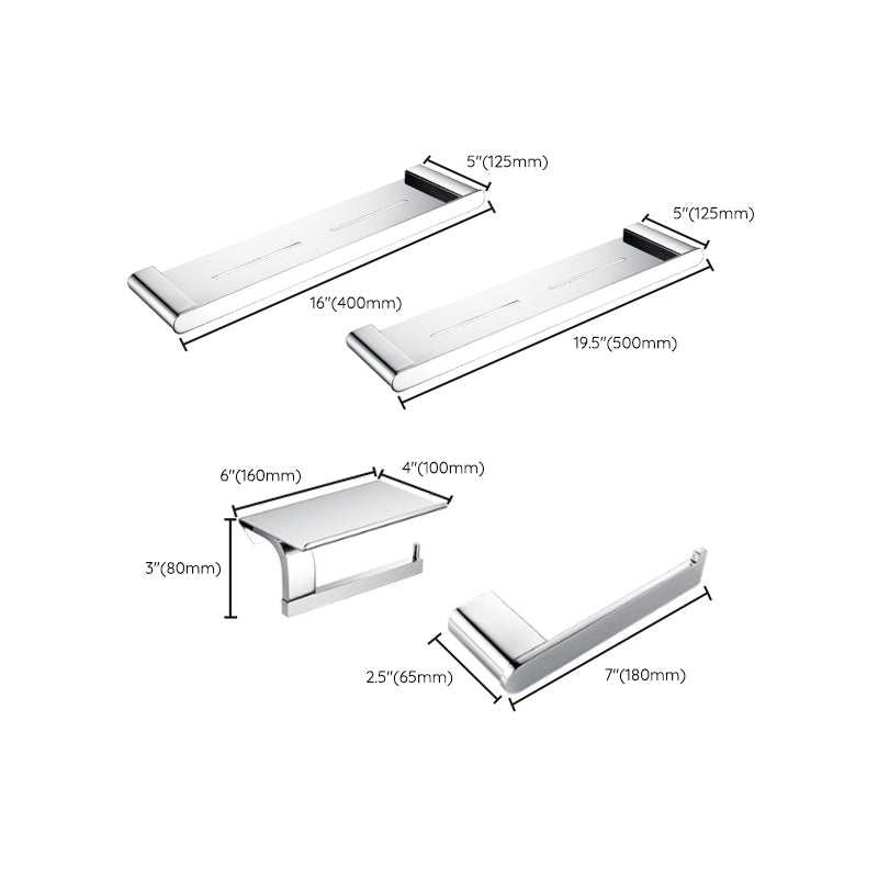 Avtoit | Contemporary Bathroom Accessories Hardware Set in Silver with Soap Dish