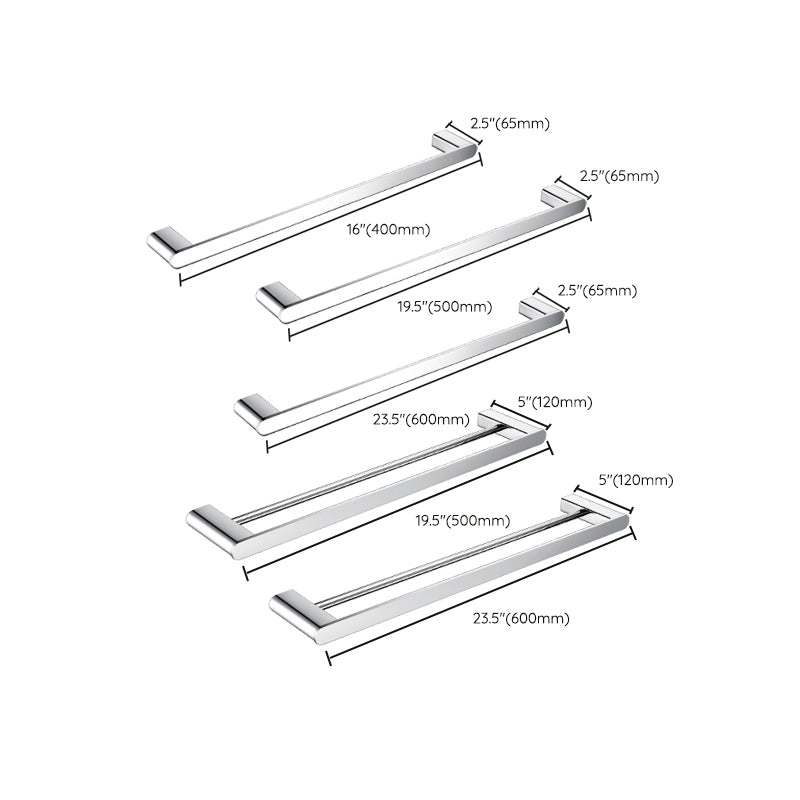 Avtoit | Contemporary Bathroom Accessories Hardware Set in Silver with Soap Dish
