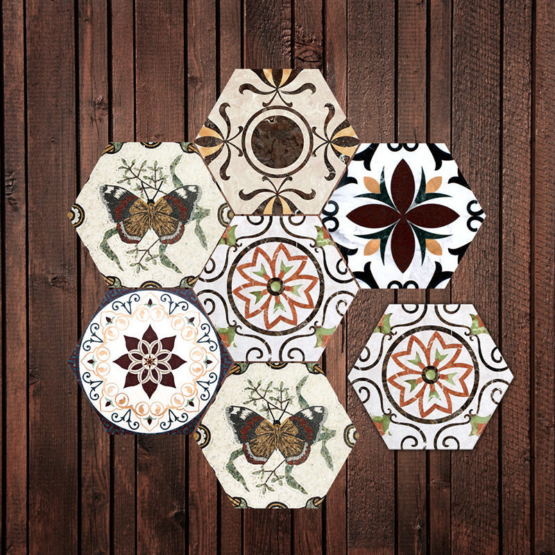 Avtoit | Peel & Stick Tiles Stain Resistant Hexagonal Plastic Peel & Stick Tiles 20-Pack