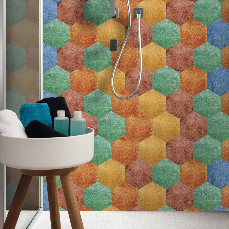 Avtoit | Peel & Stick Tiles Stain Resistant Hexagonal Plastic Peel & Stick Tiles 20-Pack