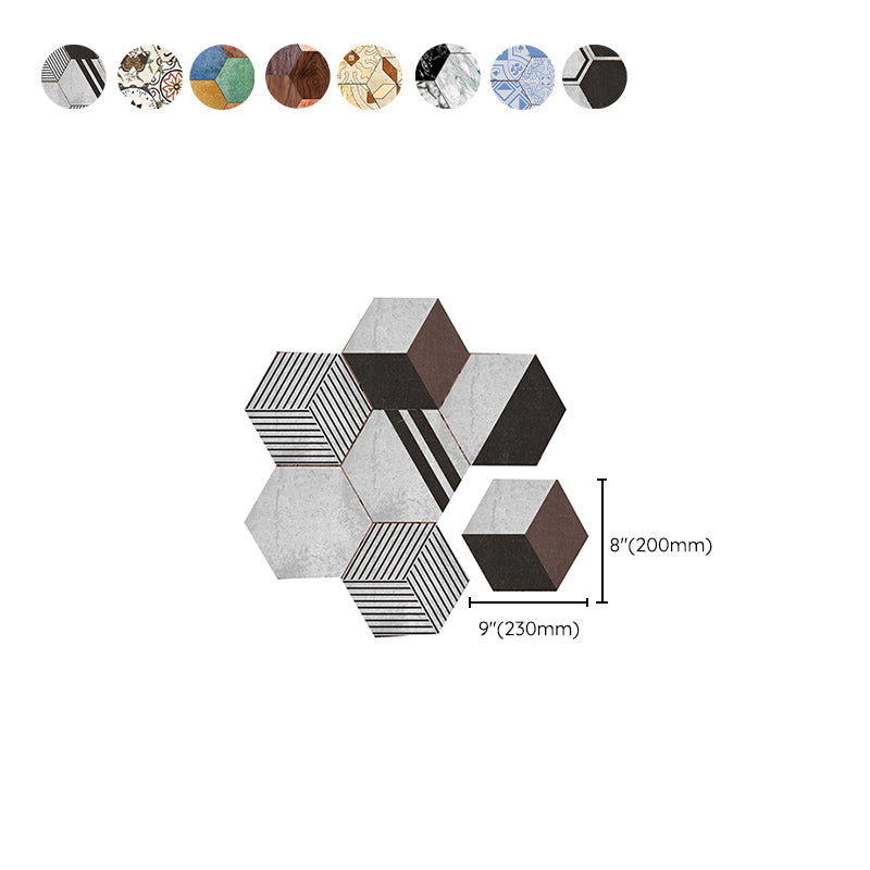 Avtoit | Peel & Stick Tiles Stain Resistant Hexagonal Plastic Peel & Stick Tiles 20-Pack