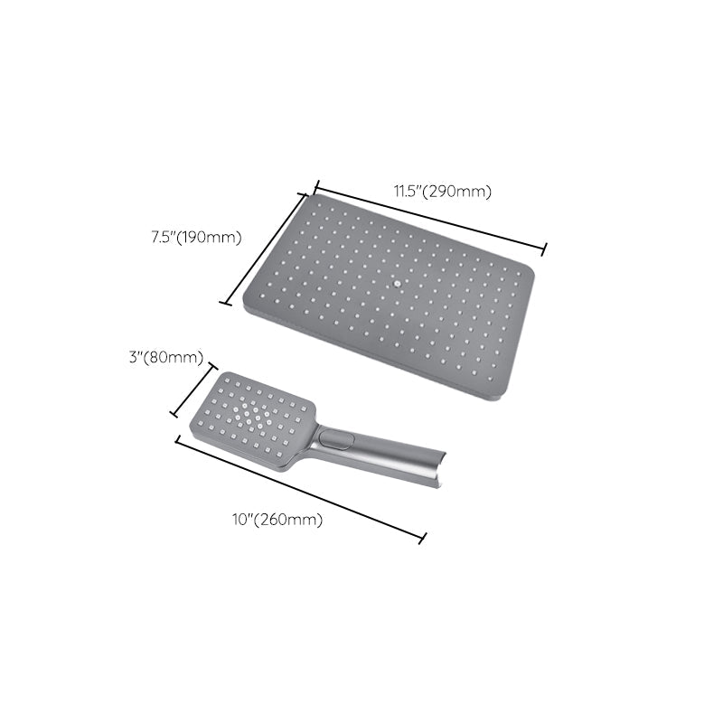 Avtoit | Rectangular Gray Showerhead Combo Standard Spray Pattern Showerhead