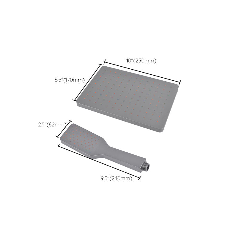 Avtoit | Rectangular Gray Showerhead Combo Standard Spray Pattern Showerhead