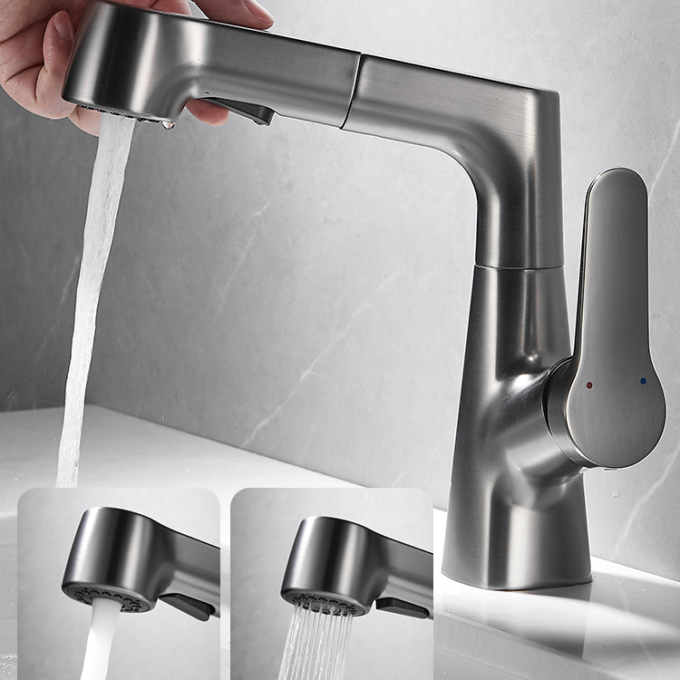 Avtoit | Bathroom vessel faucet high arc three-way spout single-handle faucet with pull-out sprayer