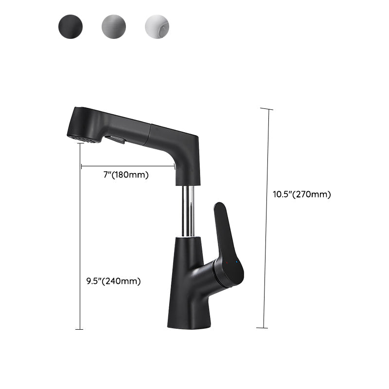 Avtoit | Bathroom vessel faucet high arc three-way spout single-handle faucet with pull-out sprayer