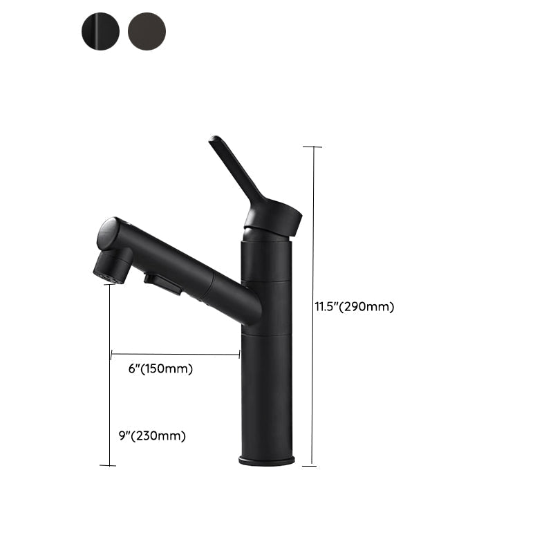 Avtoit | Bathroom vessel faucet high arc three-way spout single-handle faucet with pull-out sprayer