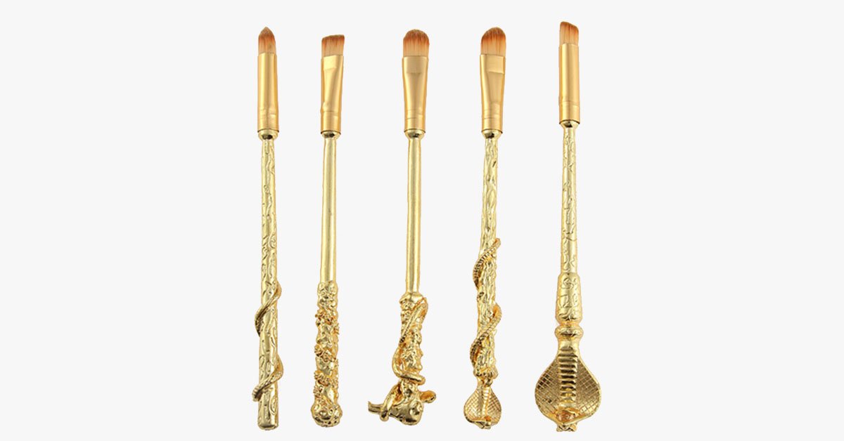 Avtoit | Gold-coated Magic Brush Set with 5 gold-coated eyeshadow brushes - Works wonders on your eyes!