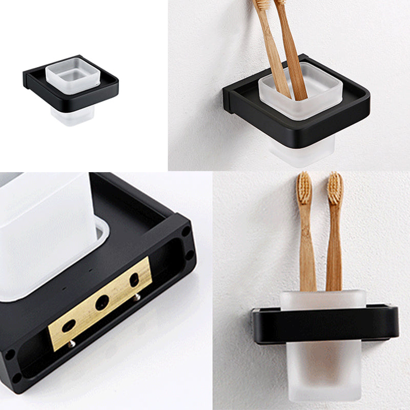 Avtoit | Black Bathroom Accessories Hardware Set with Towel Rail and Bath Shelf