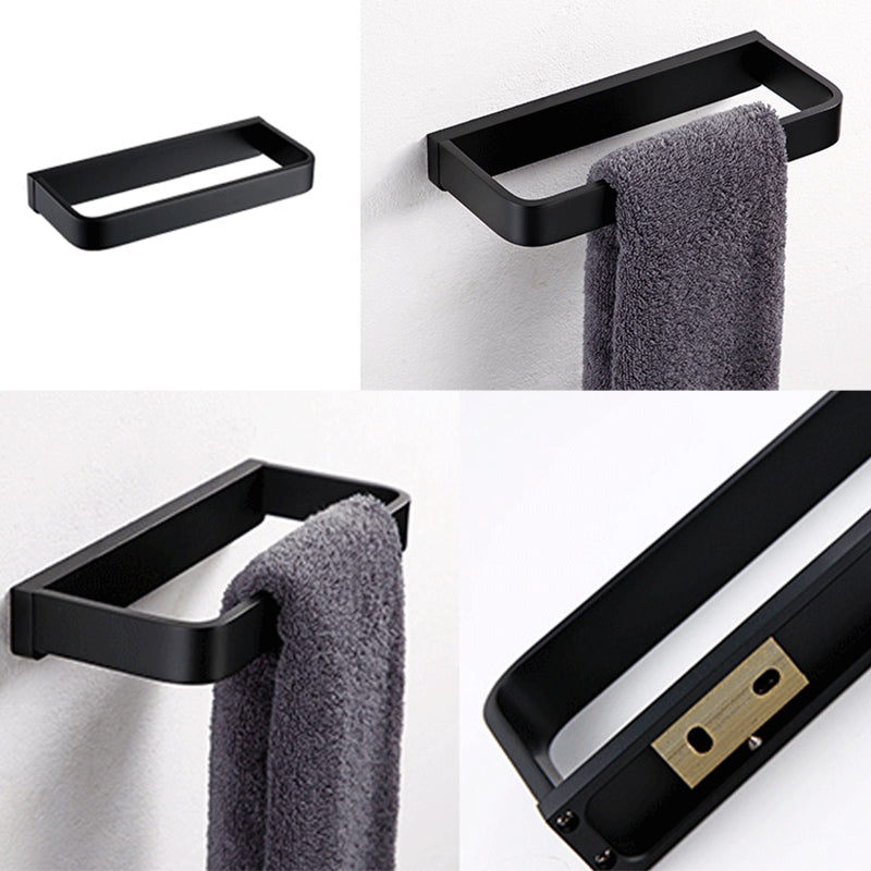 Avtoit | Black Bathroom Accessories Hardware Set with Towel Rail and Bath Shelf